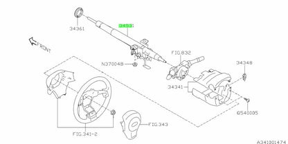 Genuine Subaru Steering Column Assembly OEM 34500SG0200