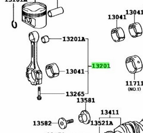 OEM ROD SUB CONNECTING Genuine Toyota HiAce Van 200 GDH206V 13201-11050-B01
