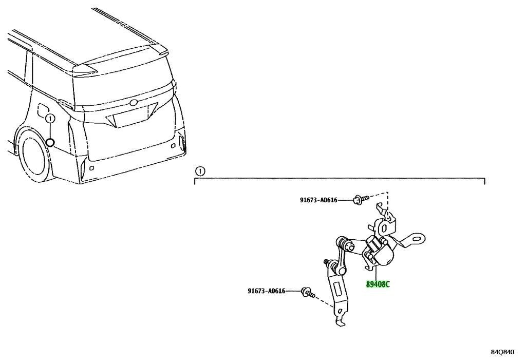 Genuine TOYOTA Lexus LM Rear LH Suspension Height Sensor 89408-V2010 89408V20100