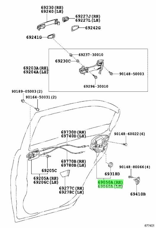 TOYOTA LEXUS RX270/350/450H Rear Door Lock W/Motor RH LH 69050-60100 69060-601001