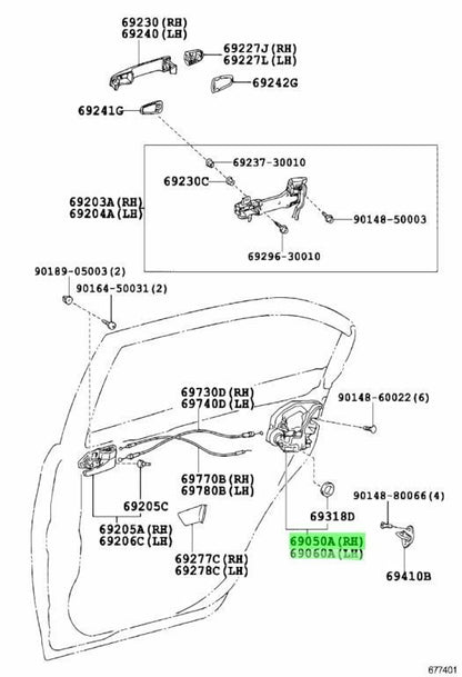 TOYOTA LEXUS RX270/350/450H Rear Door Lock W/Motor RH LH 69050-60100 69060-601001
