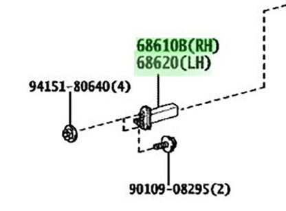 New Genuine Toyota Front Door Check Stopper LH RH Pair 68610-60150 68620-601502