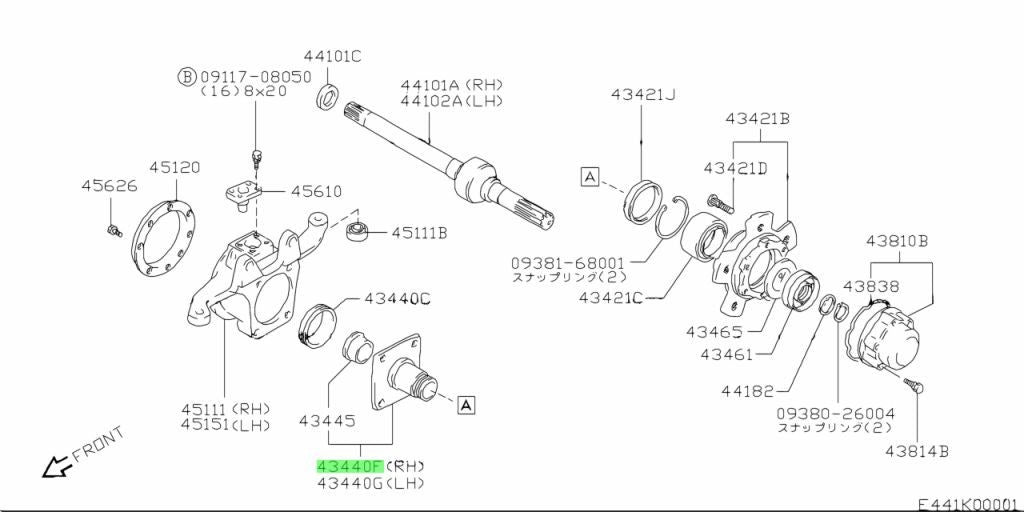 43440-81A00-000 Suzuki Spindle,fr wheel,r 4344081A00000, New Genuine OEM Part3