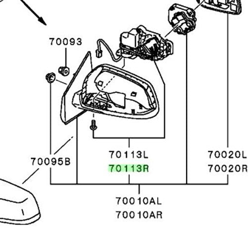 Genuine Mitsubishi Lancer Evolution CZ4A MOTOR KIT,RR VIEW MIRROR RETRACTOR,RH3