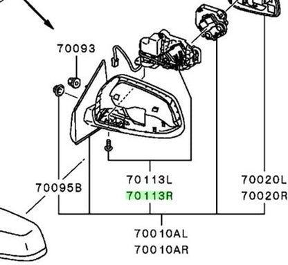 Genuine Mitsubishi Lancer Evolution CZ4A MOTOR KIT,RR VIEW MIRROR RETRACTOR,RH3
