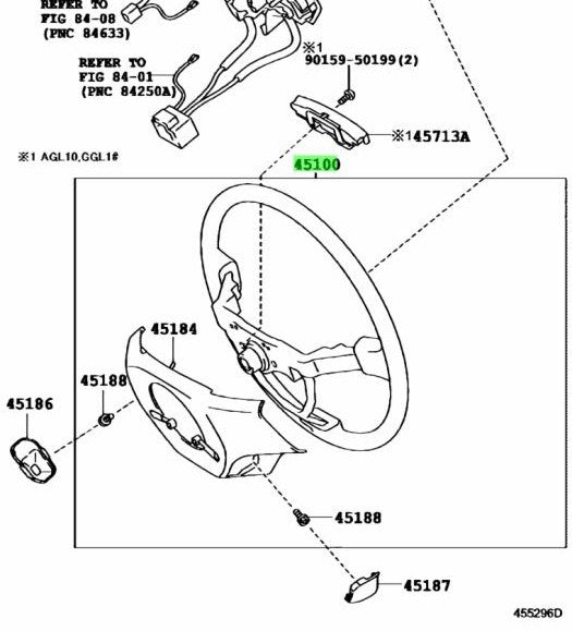 Genuine TOYOTA Lexus RX270/350/450H DK.BROWN Steering Wheel Assy 45100-48370-E11