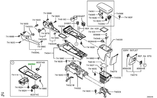 OEM Genuine Mitsubishi Outlander PHEV GG2W PANEL,GEARSHIFT LEVER 8015A194XB0