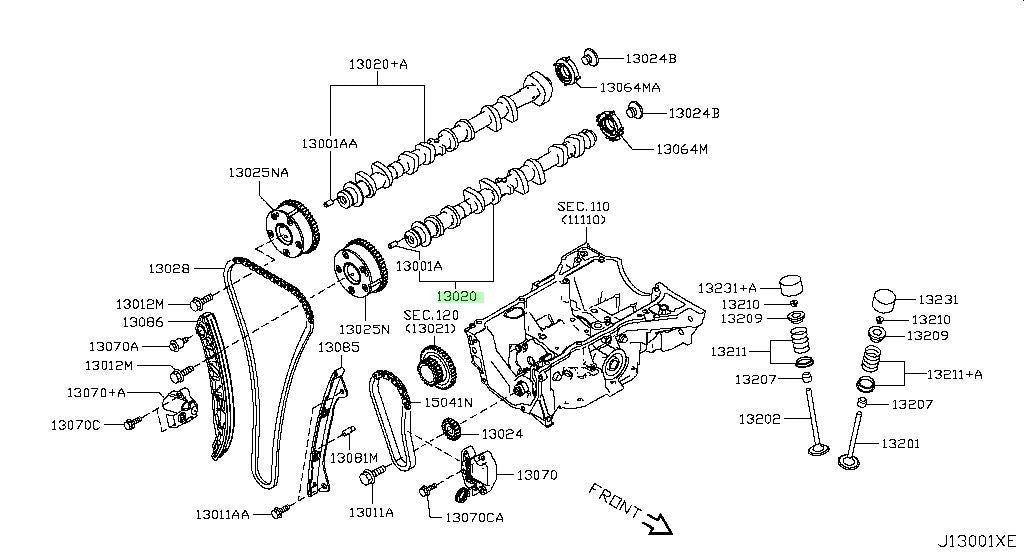 New Genuine Nissan Camshaft Assembly 13020-4BB0A OEM0
