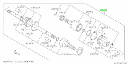 NEW Genuine Subaru Rear Drive Shaft Assembly OEM 28421-CA0001