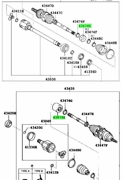 OEM Genuine TOYOTA Lexus Front Drive Shaft Damper RH/LH 43474-33050 43474-480201