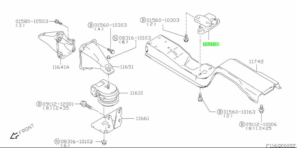 11710-77E11-000 Suzuki Mounting,eng rr 1171077E11000, New Genuine OEM Part2