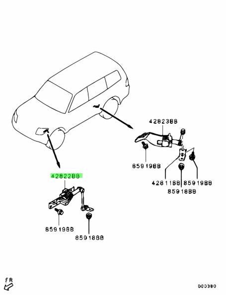 Genuine Mitsubishi Montero Pajero V88W Front Suspension Height Sensor 8651A0641