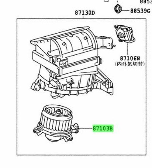 Genuine Toyota Blower Motor w/Fan 87103-12060 Corolla Axio Fielder Allion0