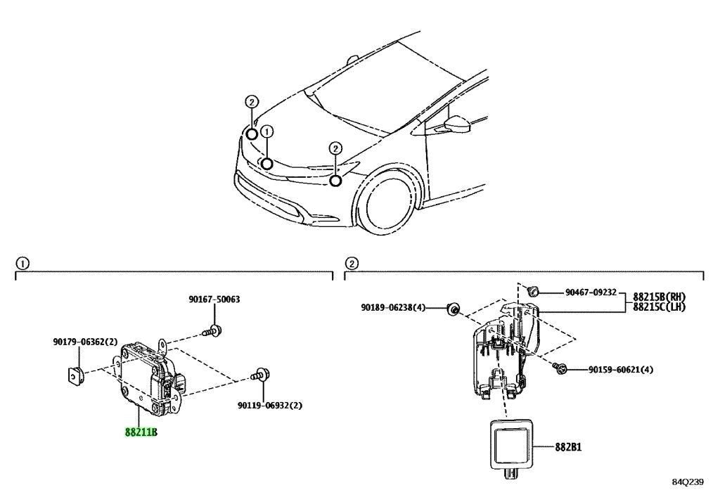 OEM Genuine TOYOTA Lexus Millimeter Wave RadarSensorAssy 88210-47110 88210471101