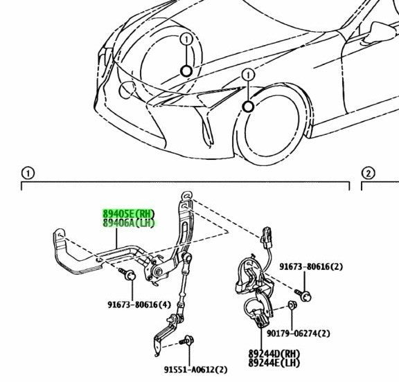 Genuine TOYOTA Lexus Front Height Control Sensor RH LH 89405-11010 89406-110101