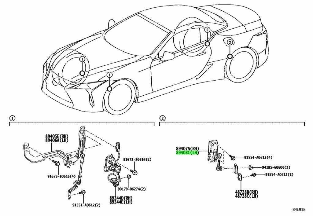 Genuine TOYOTA Lexus Rear LH Height Control Sensor Assy 89408-11010 89408110101