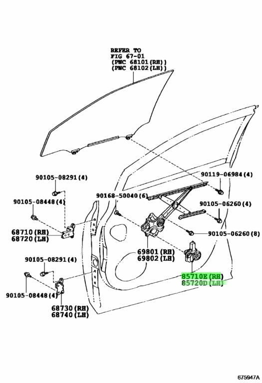 OEM Genuine LEXUS RX Power Window Regulator Motor RH LH 85710-48090 85720-481000
