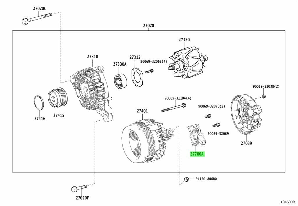 Genuine Toyota Alphard AGH30 Alternator Voltage Regulator OEM 27700-0V0900