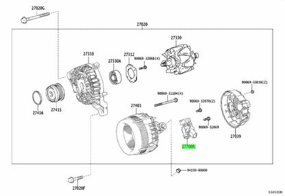 Genuine Toyota Alphard AGH30 Alternator Voltage Regulator OEM 27700-0V0900