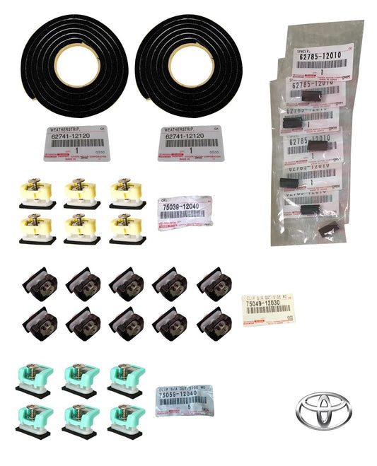 TOYOTA LEVIN TRUENO AE86 2Door Genuine Rear Quarter Glass Clips Spacer Strip Set0