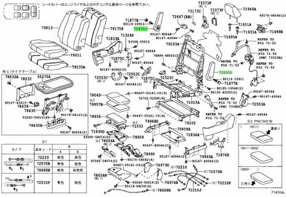 Toyota Estima ACR50W Genuine Rear Seat Armrest 72880-28A50-E1 72890-28A50-E1 Set0