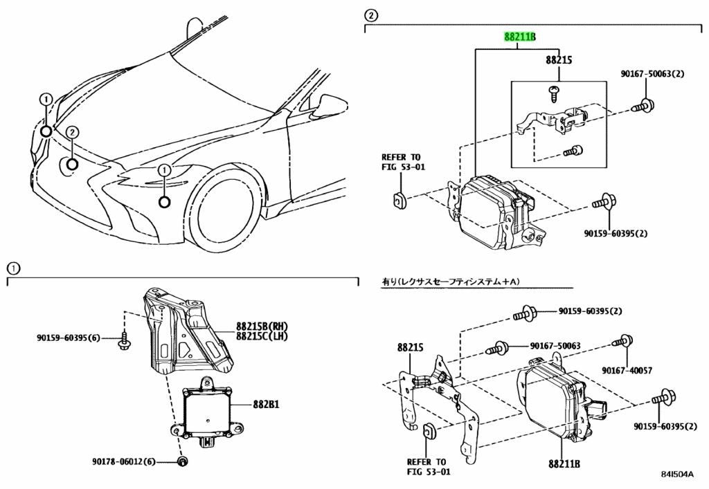OEM Genuine TOYOTA Lexus Millimeter Wave RadarSensor Assy 88210-50110 88210501101