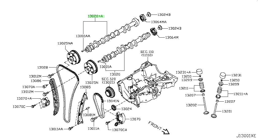 New Genuine Nissan Camshaft Assembly 13020-4BB0C OEM1