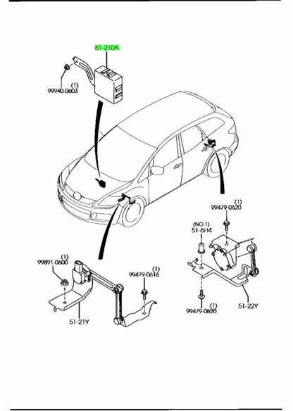 Genuine Mazda CX-7 Headlamp Leveling Control Unit E221-51-2251