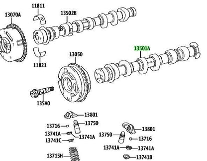 OEM Genuine Toyota Intake Camshaft Sub Assy 13501-15080 Engine Valve Timing Part