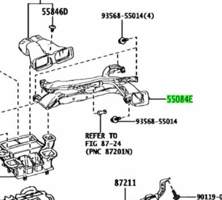 OEM Genuine TOYOTA Lexus Heater To RegisterDuct No.1 Assy 55084-76110 55084761101