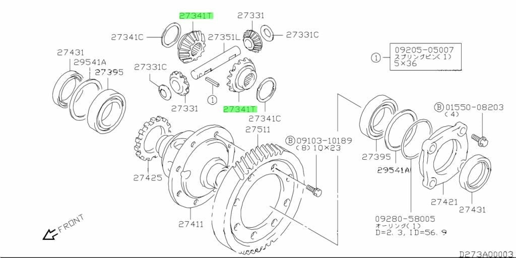 27341-70C01-000 Suzuki Gear,diff side 2734170C01000, New Genuine OEM Part0