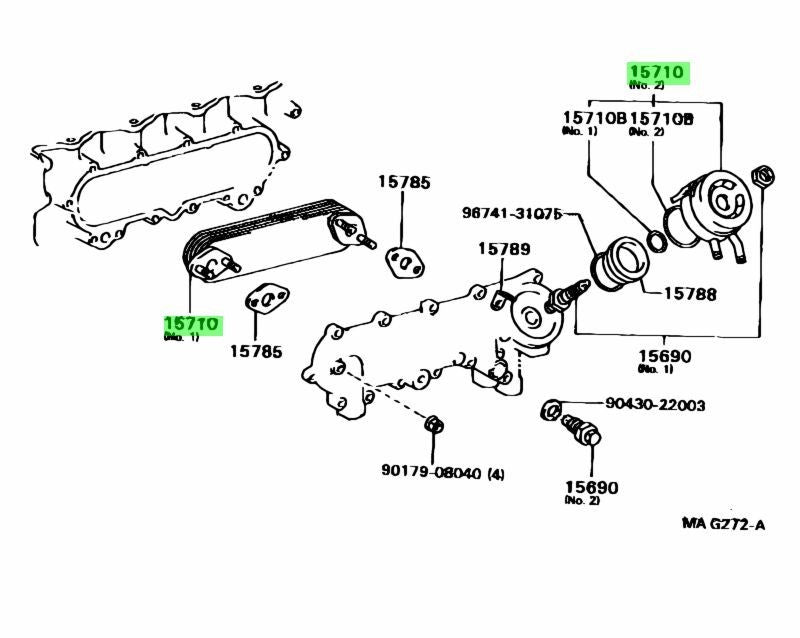Genuine OEM Engine Oil Cooler Assembly 15710-17011 Toyota Land Cruiser 1990-20071