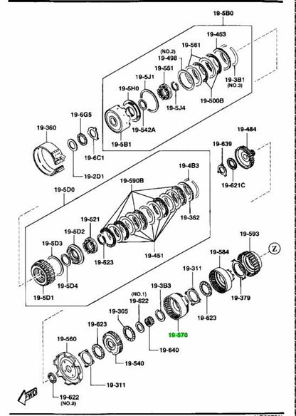 OEM Mazda RX-7 FD3S Eunos Cosmo JCES BV46-19-570 Rear Carrier AT Transmission0