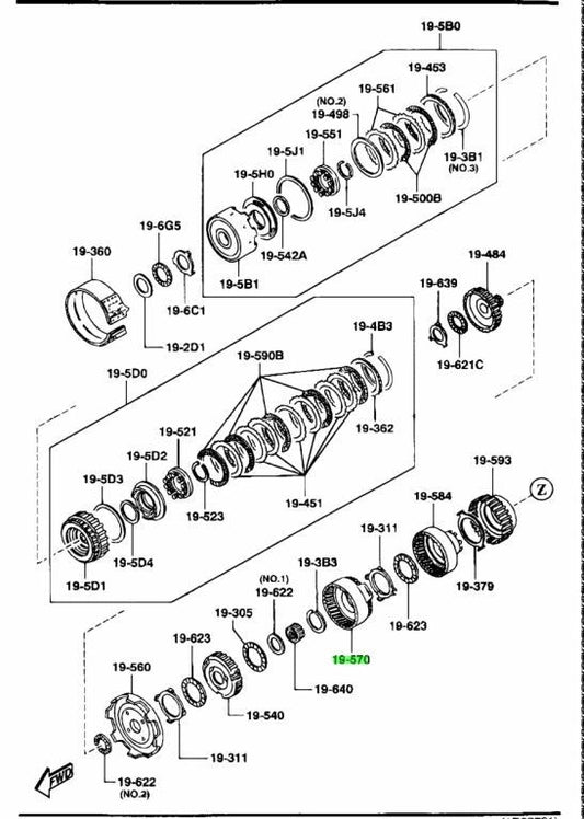 OEM Mazda RX-7 FD3S Eunos Cosmo JCES BV46-19-570 Rear Carrier AT Transmission0