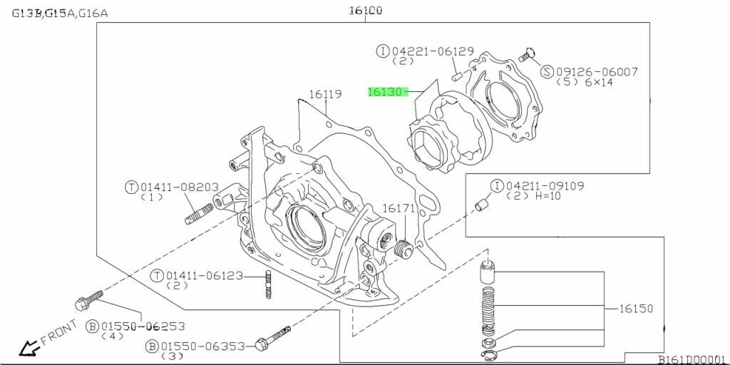 16130-60A00-000 Suzuki Rotor set,oil pump 1613060A00000, New Genuine OEM Part1