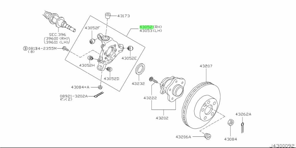 Genuine Nissan 350Z Infiniti G35 M35 M45 Rear Right Knuckle 43018-AL50A OEM1