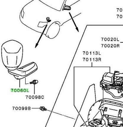 New Genuine Mitsubishi Pajero Montero Front Under View Mirror LH 7634A003YB1