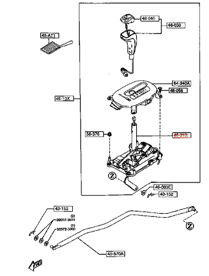 OEM MAZDA SELECT LEVER RX-7 FD3S F101-46-100C1