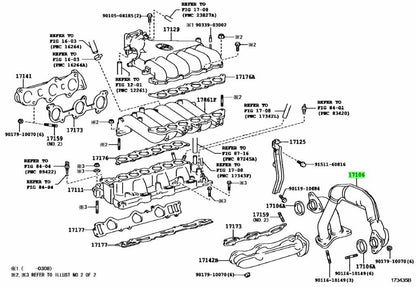 1710662030 Genuine Toyota PIPE SUB-ASSY, EXHAUST CROSSOVER 17106-620301