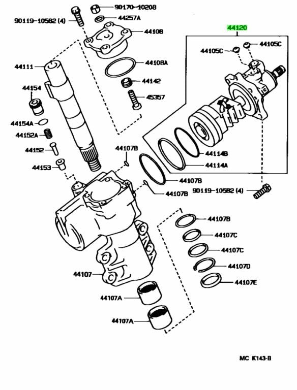 Genuine Toyota Power Steering Valve Land Cruiser FZJ80 LX450 44120-601801