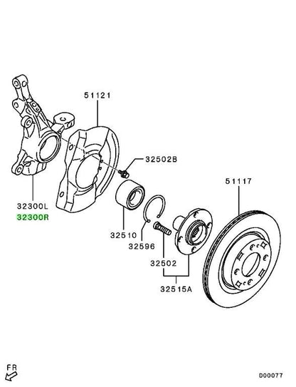 OEM Genuine Mitsubishi KNUCKLE,RH right  Attrage Mirage G4 A13A 3870A116 NEW