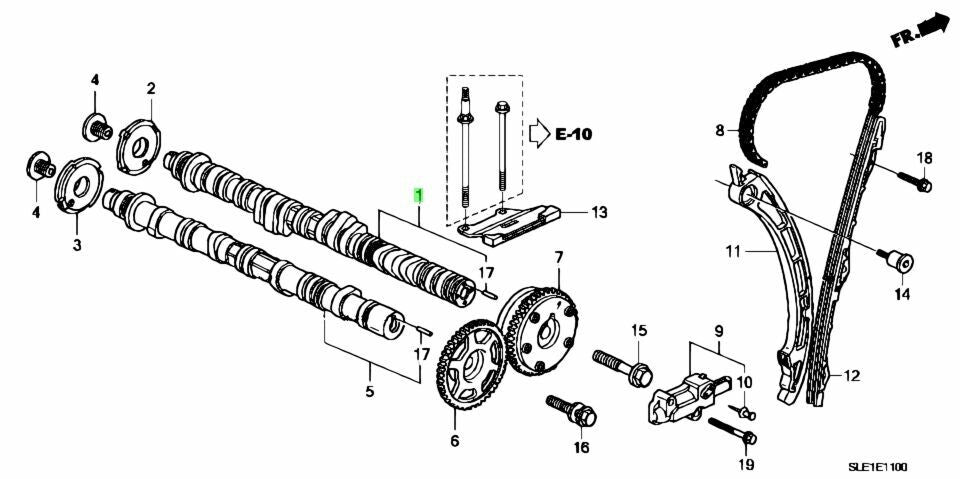 OEM Genuine Honda CAMSHAFT COMP IN Accord 14110-R40-A00 14110R40A00