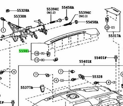 OEM TOYOTA LEXUS RX270/350/450H DefrosterNozzle No.1 GarnishBlack 55981-48030-C01
