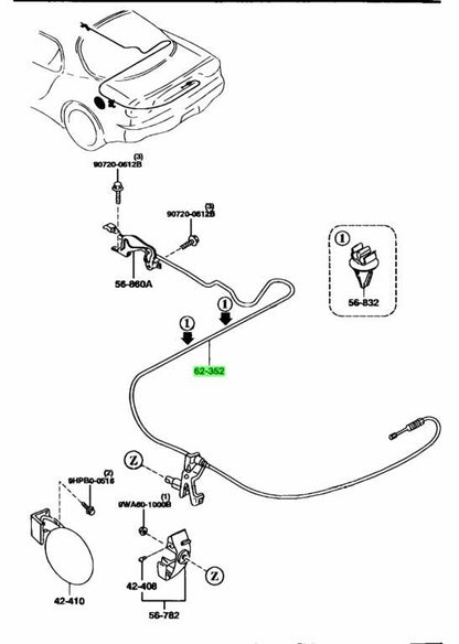 OEM MAZDA OPENER CABLE RX-7 FD3S F100-56-870A1