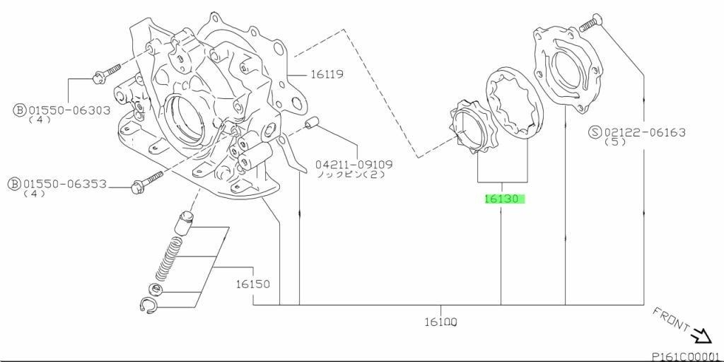 16130-70B01-000 Suzuki Rotor set,oil pump 1613070B01000, New Genuine OEM Part1
