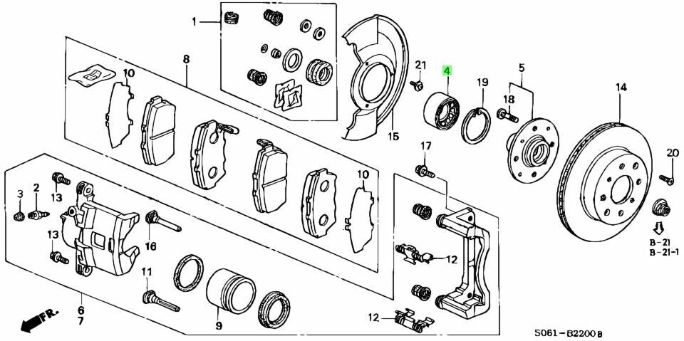 HONDA Genuine Bearing, Front Hubr Hub (Ntn) 44300-S5A-008 OEM JDM