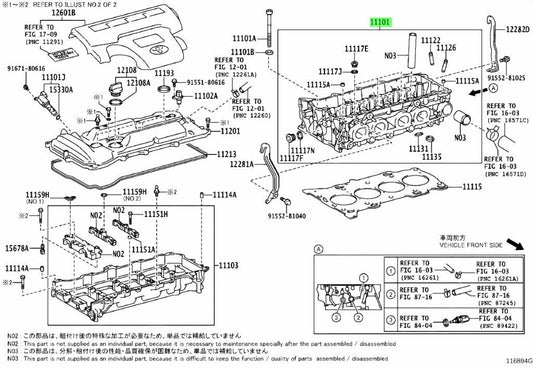 TOYOTA Lexus Engine CylinderHead Assembly 08/2011-09/2011 11101-39775 11101397750