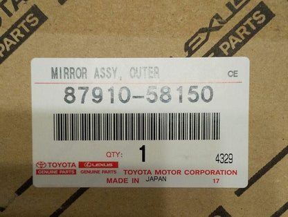OEM TOYOTA 8791058150 MIRROR ASSY, OUTER REAR VIEW, RH 87910-58150
