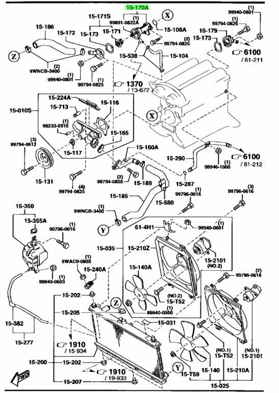 OEM NEW Mazda Coolant Thermostat Housing 1994-2005 Mazda Miata BPE8-15-170a1
