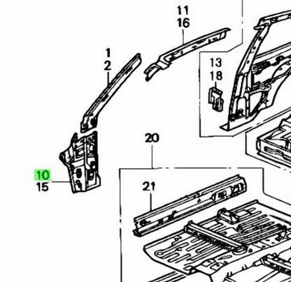 OEM Honda Civic EG 1992-1995 64130-SR3-300ZZ RH Front Inner Lower Pillar Genuine1